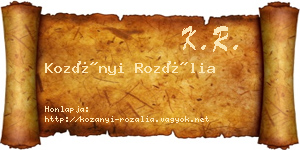Kozányi Rozália névjegykártya