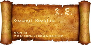 Kozányi Rozália névjegykártya