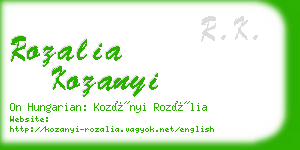 rozalia kozanyi business card